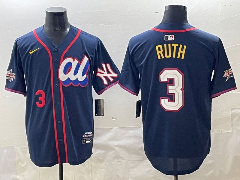 Men 2025 New York Yankees #3 Ruth Drak Blue All star Nike MLB Jersey style 04->new york yankees->MLB Jersey